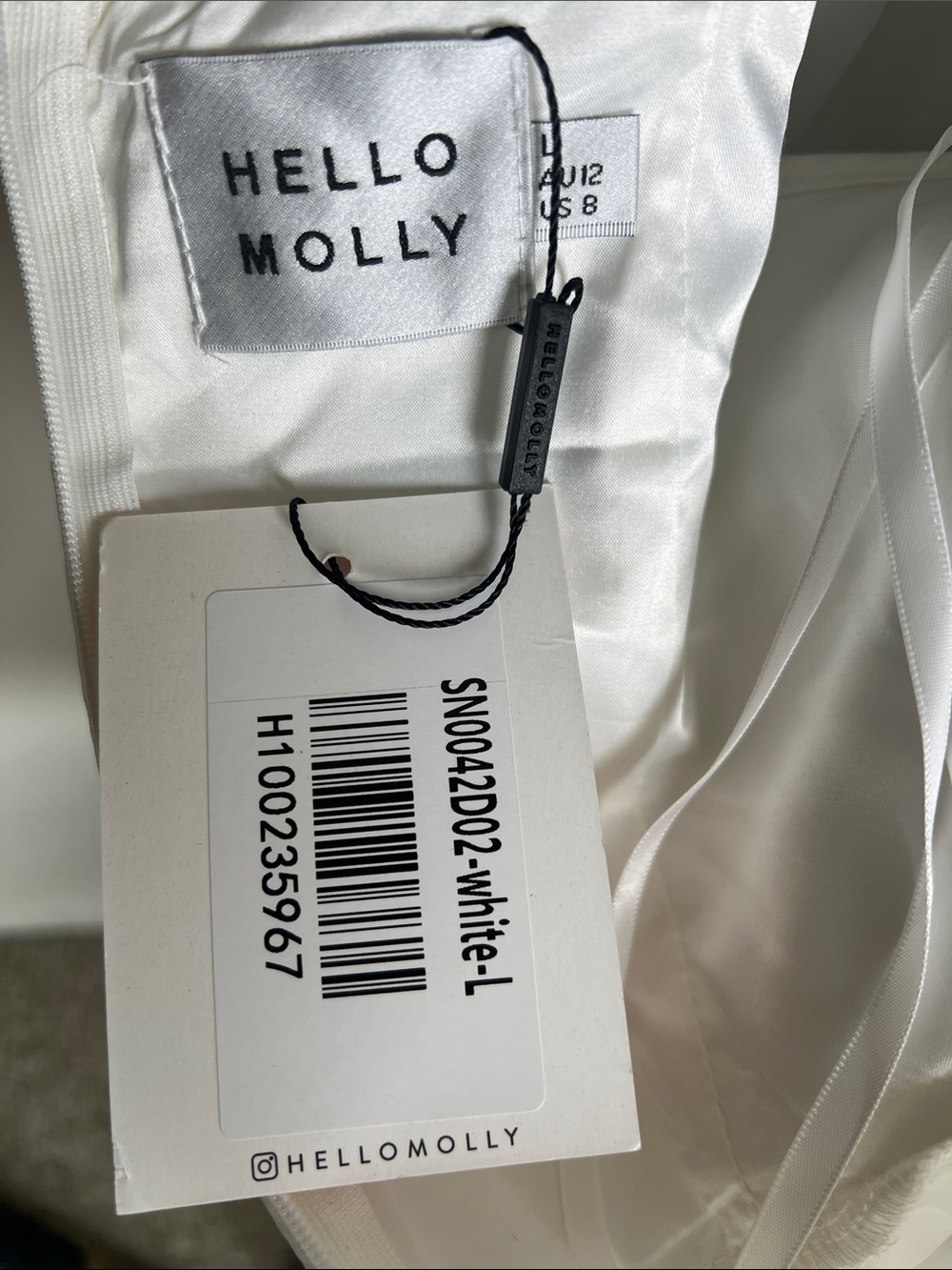 Hello Molly White STORY BOOK LONG SLEEVE MINI DRESS New with Tags Size: L 8 - Picture 11 of 16